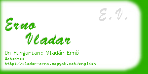 erno vladar business card
